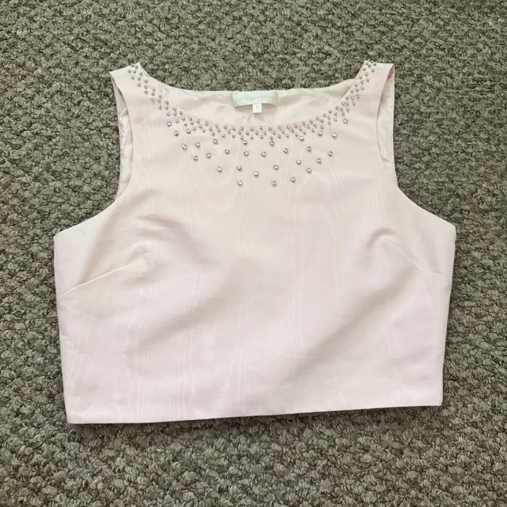 LoveShackFancy | Ballet Pink Kanoa/Lively Crop Top/Skirt Rhinestone Matching Set